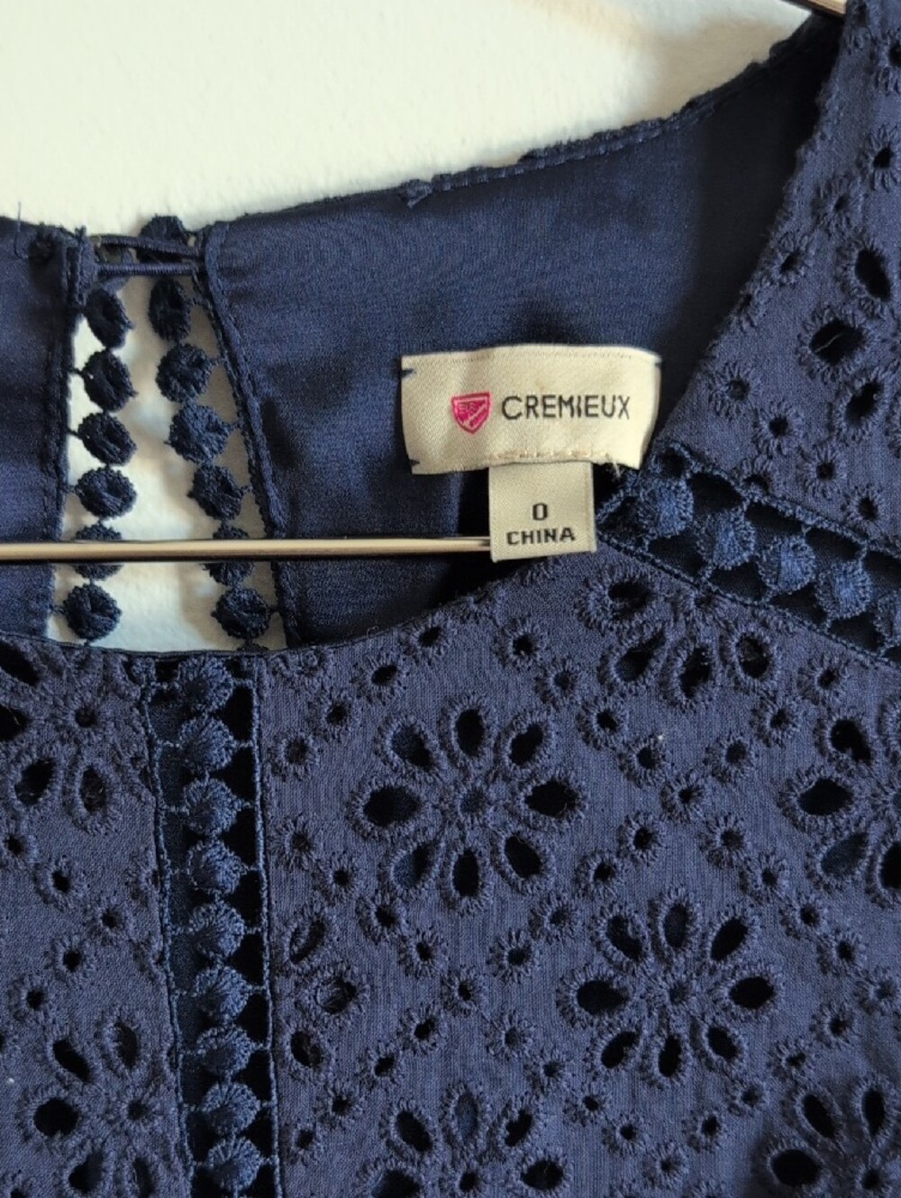 Daniel Cremieux Navy Eyelet Lace Fit-and-Flare Dress - Picture 3 of 5
